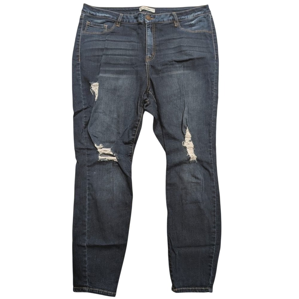 Refuge + Plus 18 Jeans ripped knees skinny stretch Faded Denim